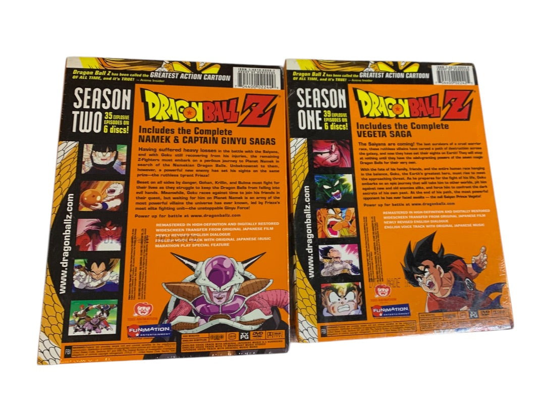 Dragonball Z Season 1 & 2 DVD Sets Sealed New TV PG