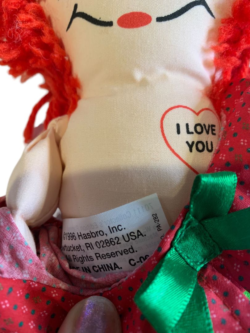 1996 Hasbro Raggedy Andy Doll 12 Inch Fabric