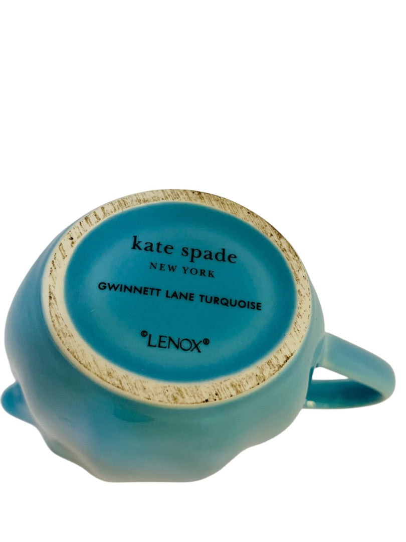 Lenox X Kate Spade Gwinnett Lane Turquoise Creamer 8 ounce 5.25 Inch