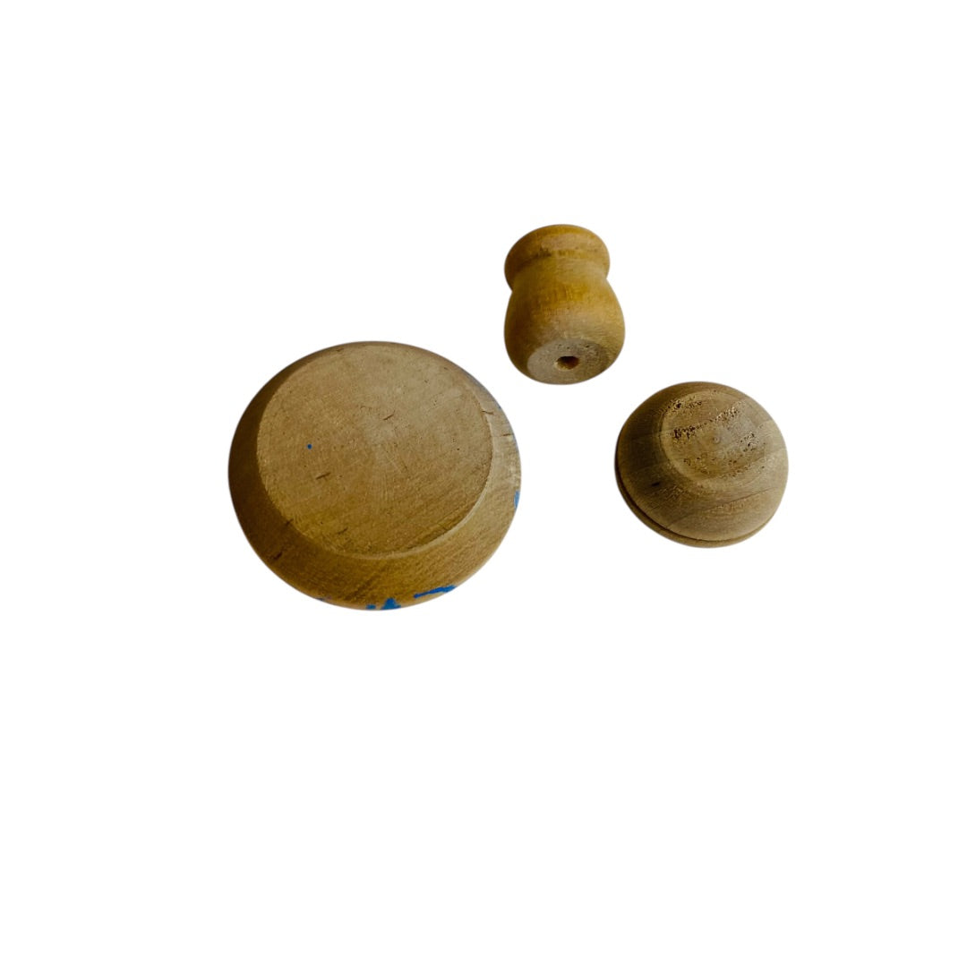 Set of 3 Wooden Dollhouse Miniatures Bowl Plate Vase 1:12 Scale