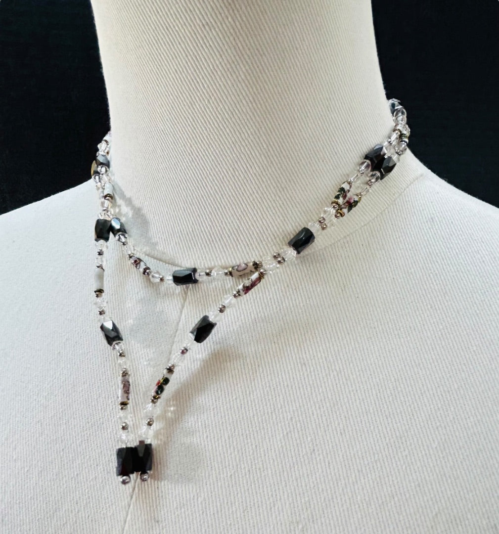 Magnetic Jewelry Strand 36 Inch Clear Black White Necklace or Bracelet