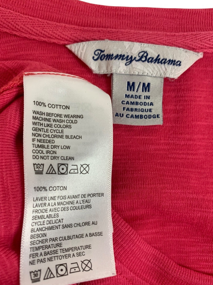 Medium Tommy Bahama Womens Hot Pink Tshirt Tunic Hi Lo Hem