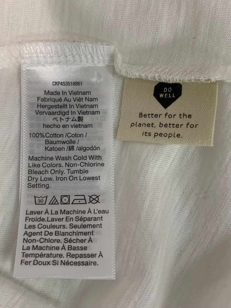 Medium Madewell Womens V-Neck Tshirt White Organic Cotton Blend
