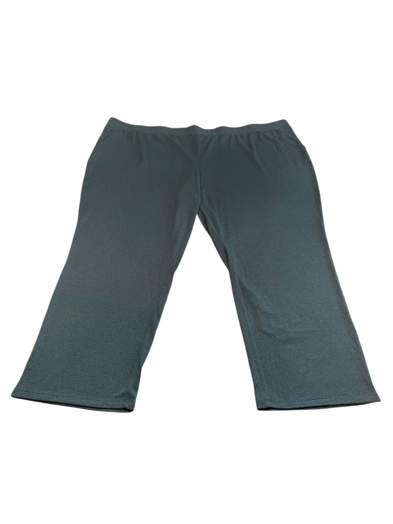 5X Sport Savvy Elastic Waist Loose Fit Knit Pants Pockets Teal