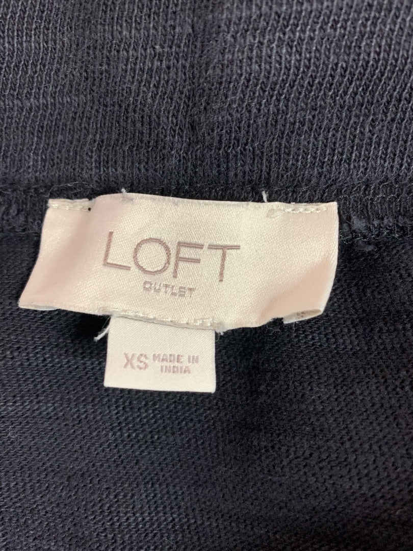 XS Loft Pull On Navy Blue Skirt Pockets Elastic Drawstring