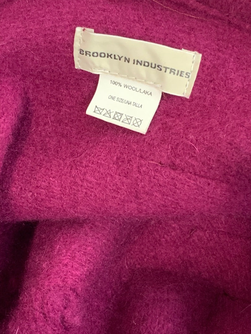 One Size Brooklyn Industries Fuchsia Wool Cloche Hat Rosette Retro
