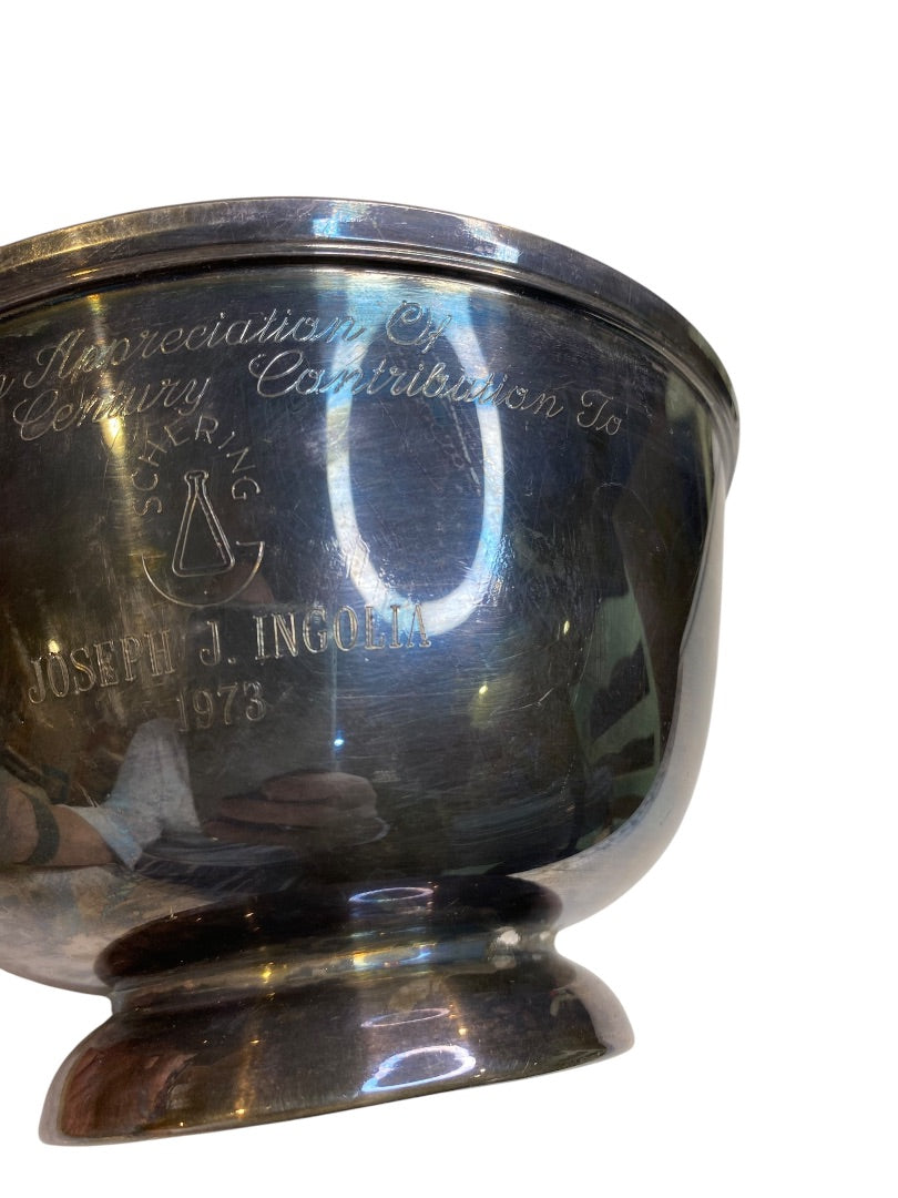 Towle Presentation Bowl Silverplate Over Copper 1973 Schering Joseph J Ingolia 6"