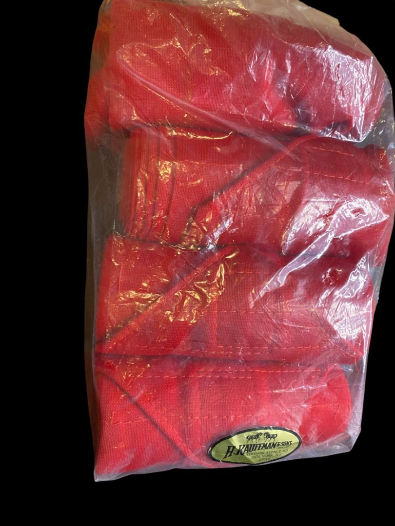 Pack of 4 Horse Red Leg Wrap Bandage Style H. Kauffman Saddlery