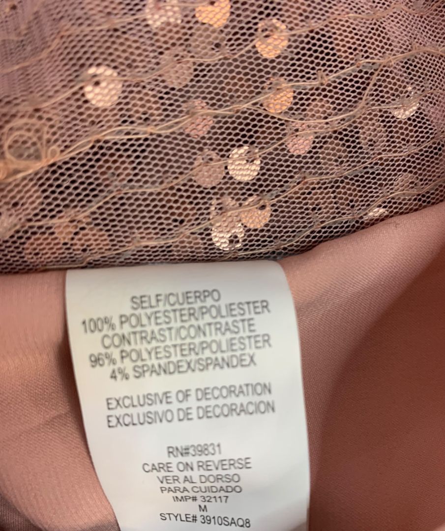 Size Medium XOXO Womens Pink Sequin Belted Blouse V-Neck