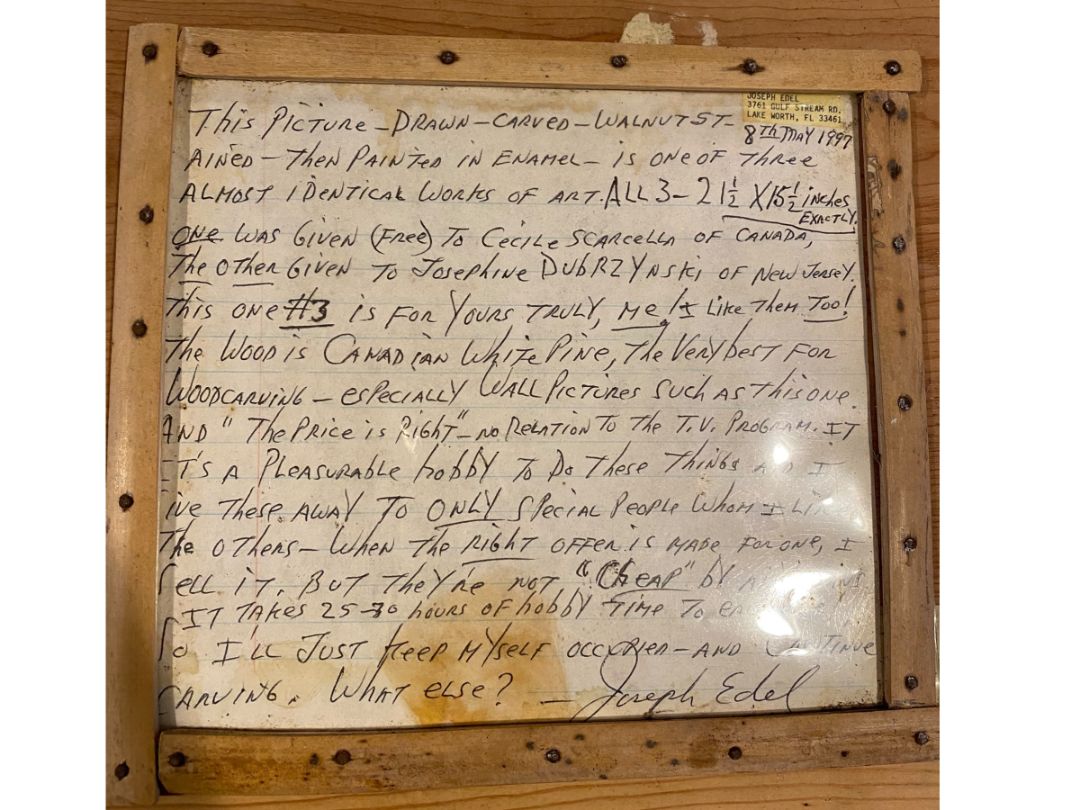 Vintage Carved Wooden Nature Scene Enameled Paint 22" x 16"