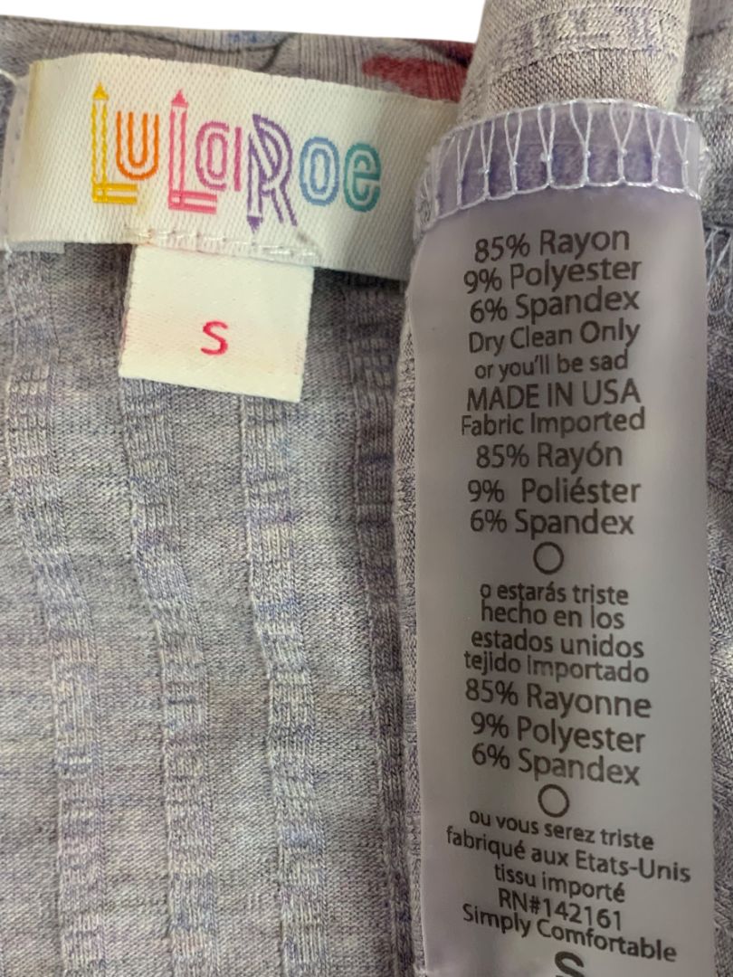 Small LulaRoe Womens Sarah Duster Long Cardigan Gray Floral Pockets