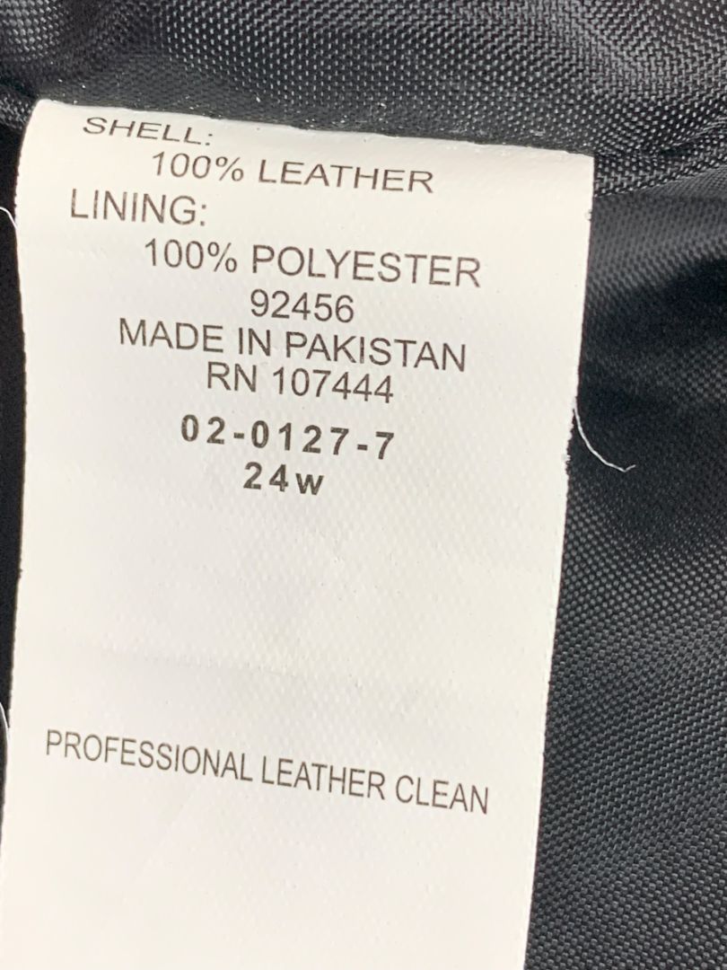 Size 22W Jessica London Womens Black Leather Moto Jacket