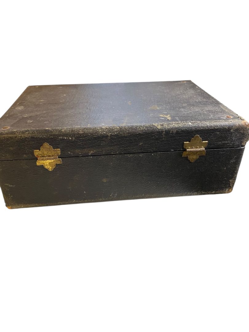 Vintage Wooden Suitcase Latches Distressed 13.5" x 10" x 5"
