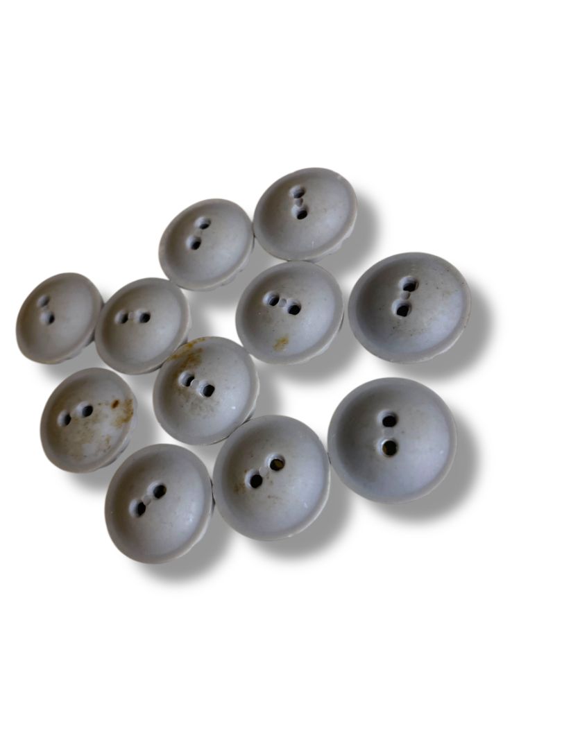 Set of 11 Midcentury Gray Plastic Buttons Twist Border Craft Sew .8" Diameter