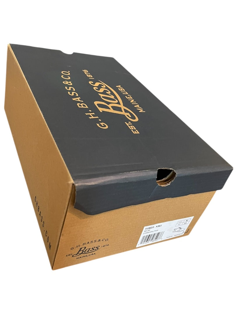 Size 13M Bass Relax Lace Up Mens Shoes 713623-K361 Charcoal Tan