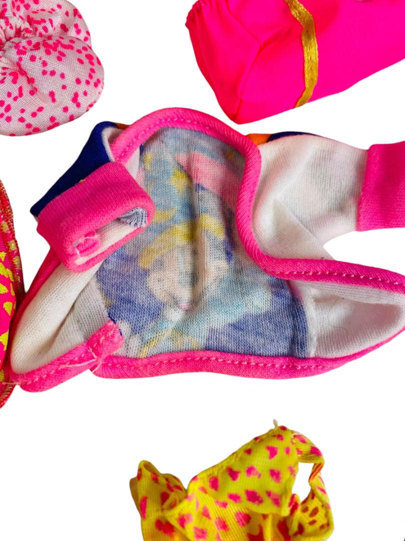 1980s Fashion Doll Clothes Lot Fits Barbie 11.5 Inch Dolls Neon Disney