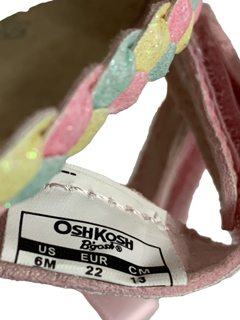 Size 6 Osh Kosh B'Gosh Faith Fashion Sandal Pastel Rainbow Glitter