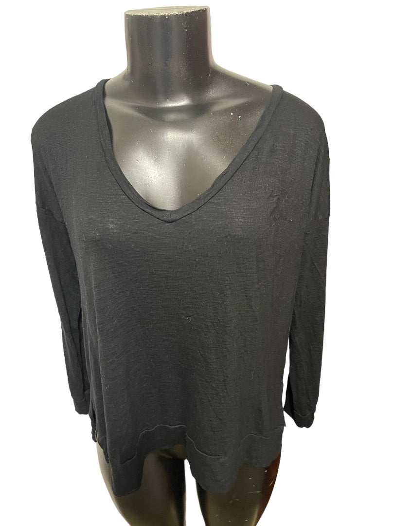 XS Madewell Long Sleeve V-Neck Oversize Womens Top Tshirt
