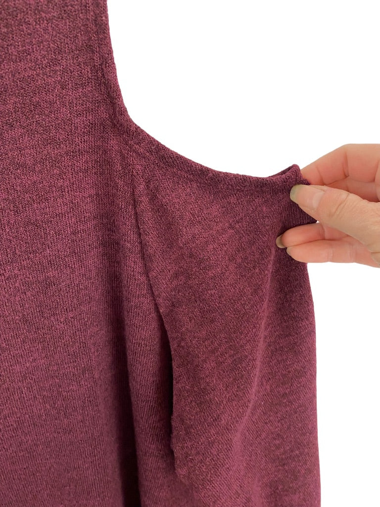 1X Attitudes by Renee Women's Cold Shoulder Cowl Neck Sweater Eggplant