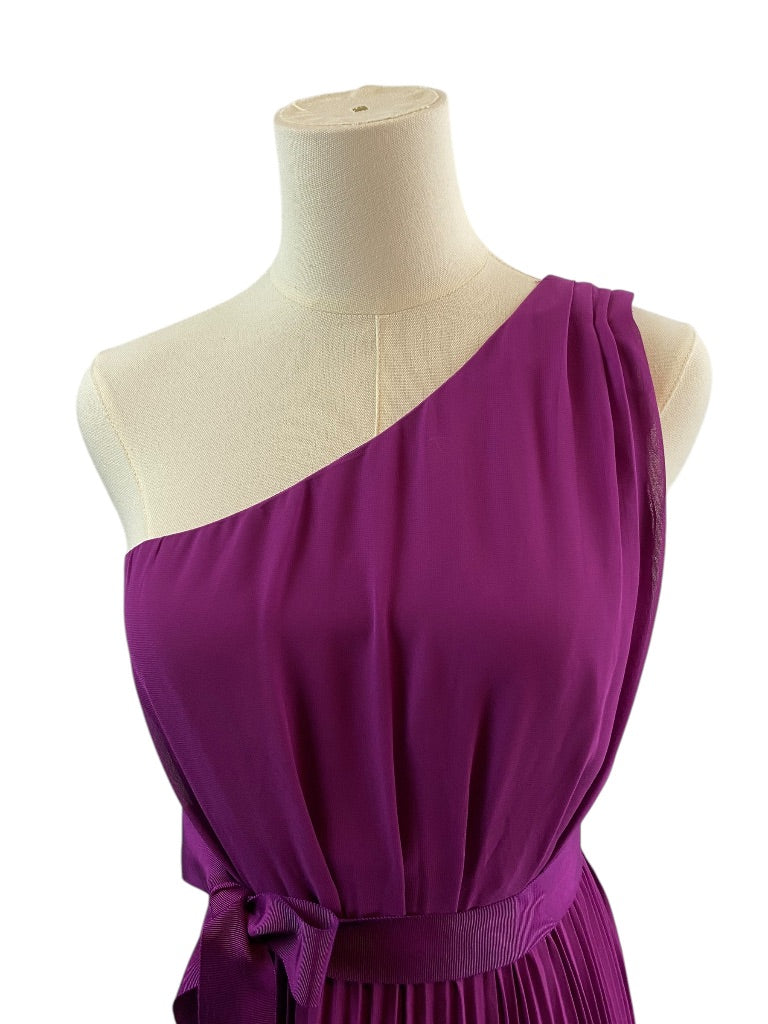 Size 2 The Limited Women's Purple Pleated One Shoulder Sleeveless Ribbon Belt