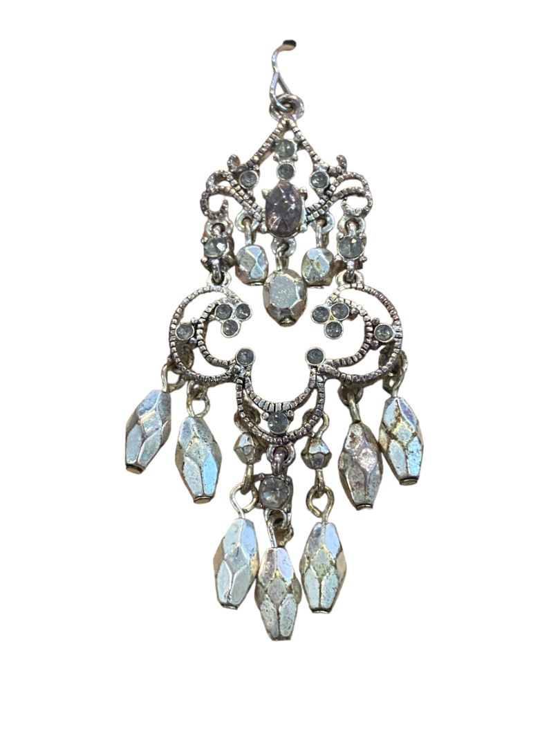 Chandelier Beads Moons Dangle Pierced Earrings