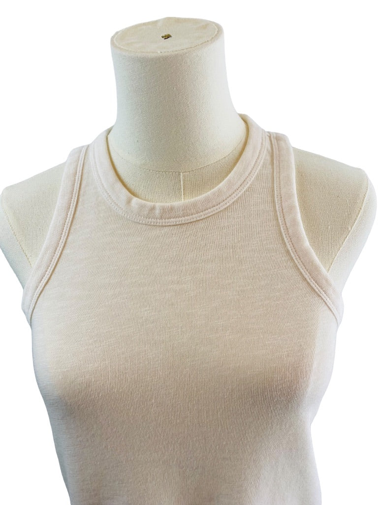 XS LOFT Womens Off White Tank Top Sleeveless Cotton Blend