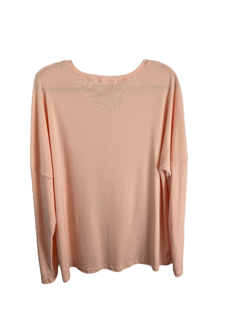 XXL Women's Pink Long Sleeve Tshirt Unbranded Modified Scoop Neck