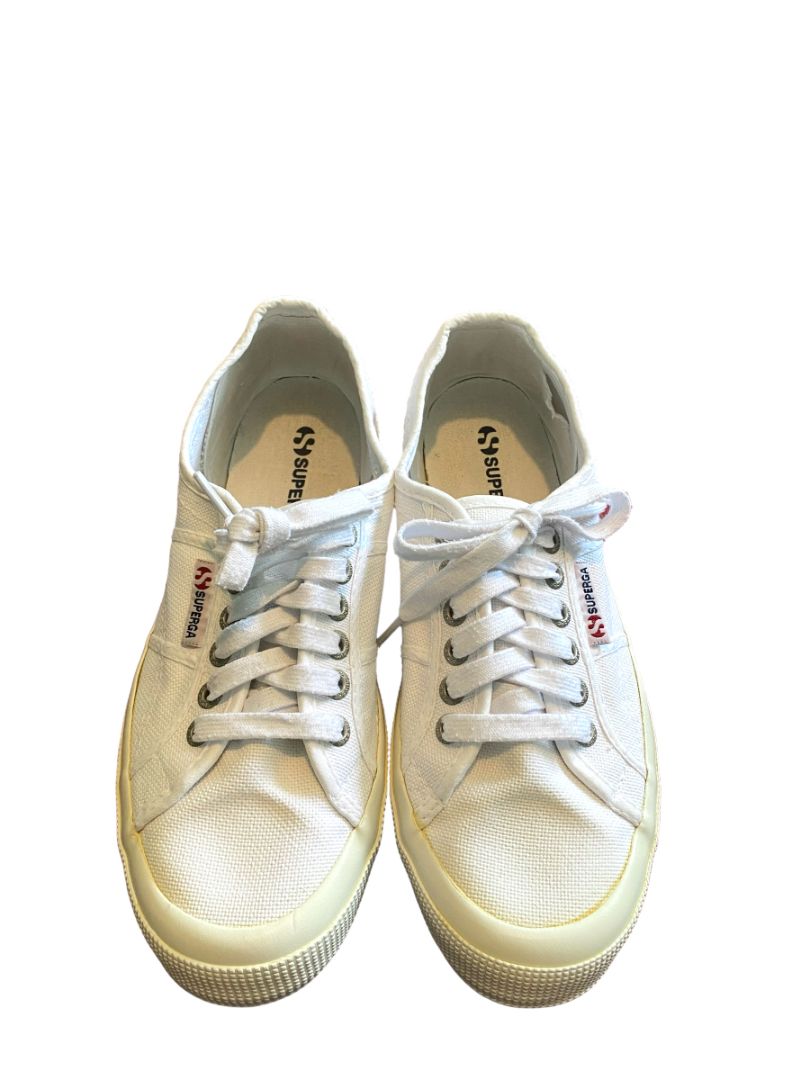 9 (40) Superga White Canvas Sneakers Lace Up