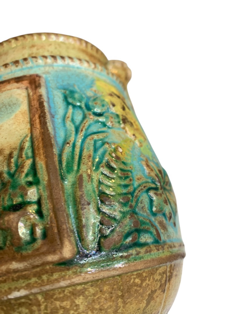 Antique Majolica Fielding circa 1882 Duck Barrel Flower 5.25 Inch