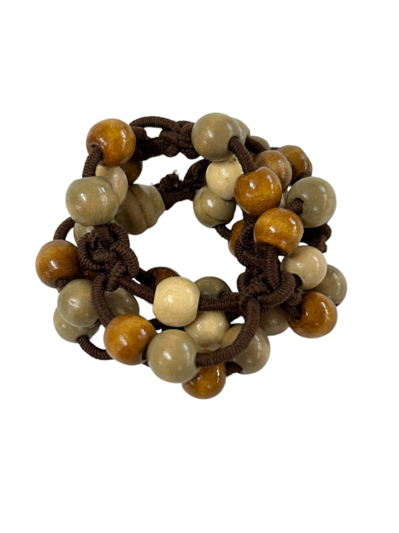 Wooden Bead Elastic Stretch Bracelet Anklet Boho