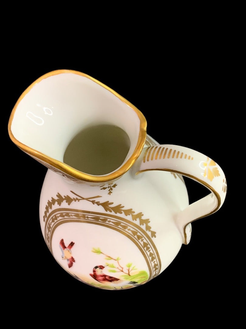 1980s Frankin Mint Fine Porcelain Creamer Collection Wooded Birds 5.2 Inch