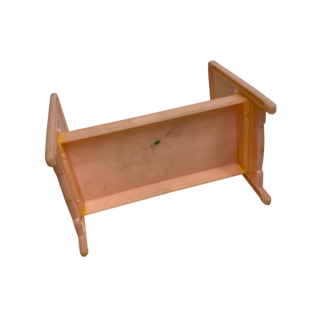 1950s Plasco Miniature Dollhouse Pink Child Bed 1:18 Headboard Footbed