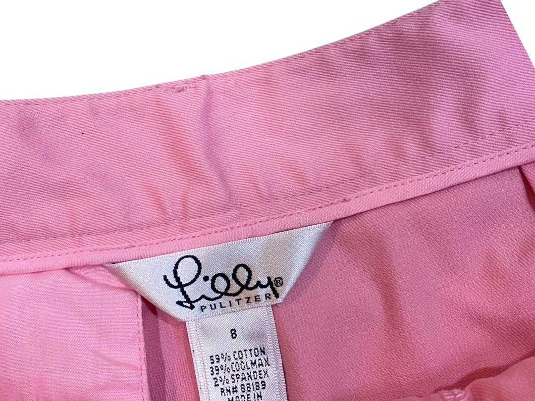 Size 8 Lilly Pulitzer Womens Pink Chino Shorts Coolmax Blend
