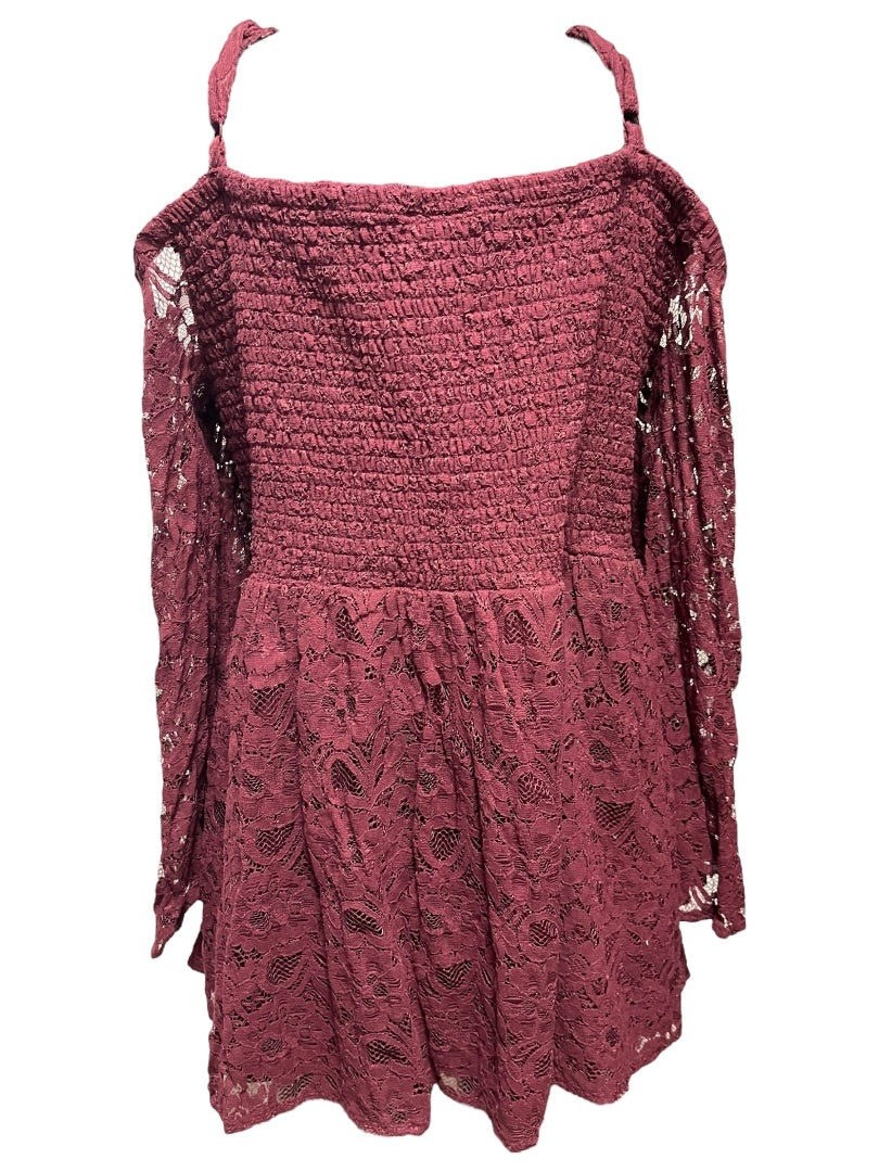 4X Torrid Womens Cold Shoulder Shirt Lace Smocked Bodice Blouse