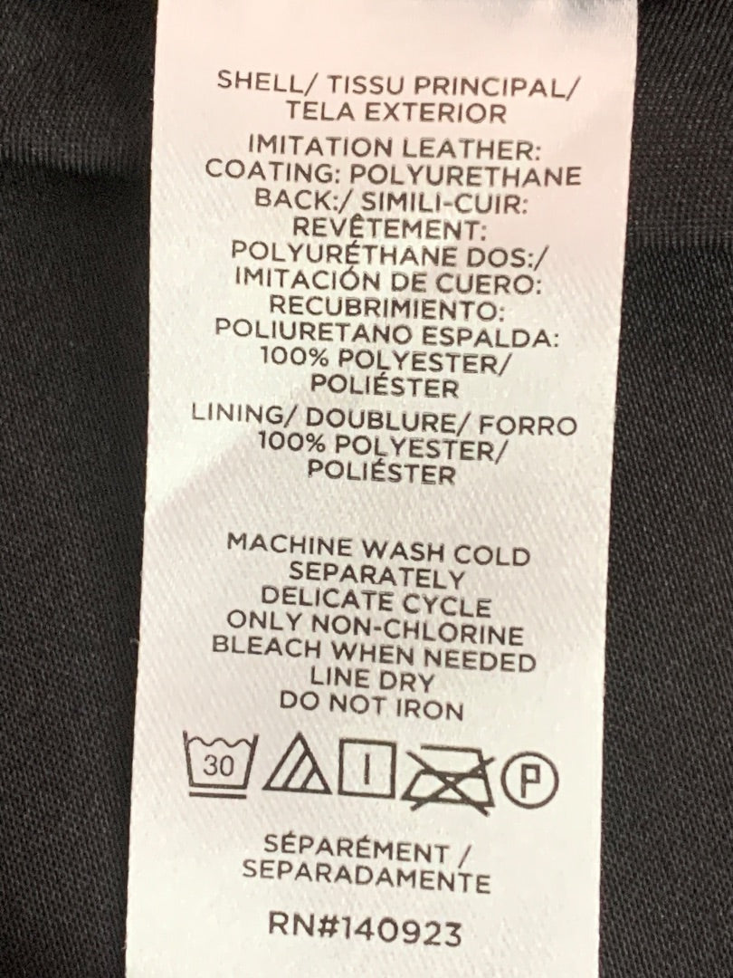 Size 4P Loft Petites Black Faux Leather Skirt Side Zip