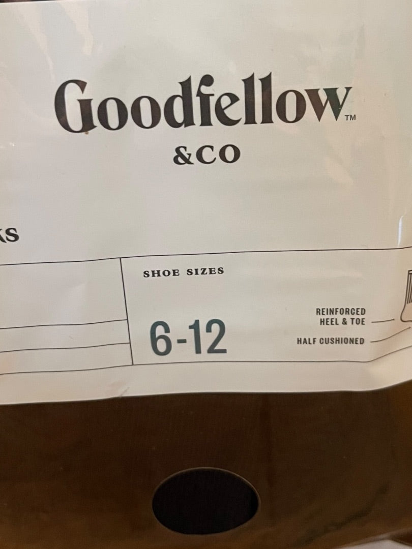 Size 6-12 Goodfellow & Co Mens 10 Pack Crew Socks Black New