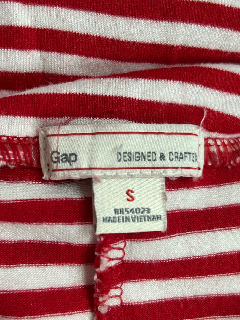 Small Gap Red White Stripe Sleeveless Maxi Dress Jersey Knit