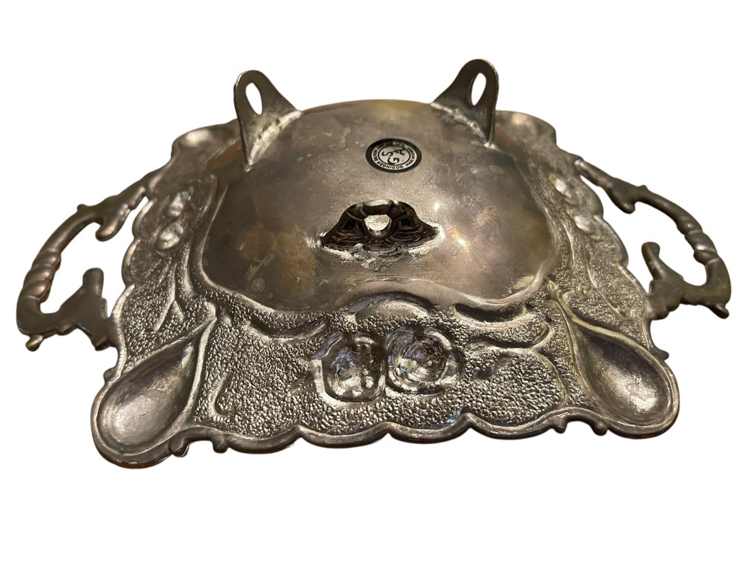 Godinger Silver Art Co 8" Footed Dish With Handles Silverplate