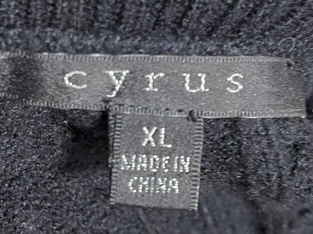 XL Cyrus Cable Knit Open Cardigan Sweater Black Womens