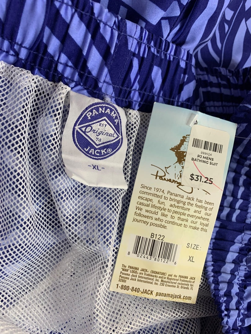 XL Panama Jack Mens New Swim Trunks 16" Bathing Suit Blue