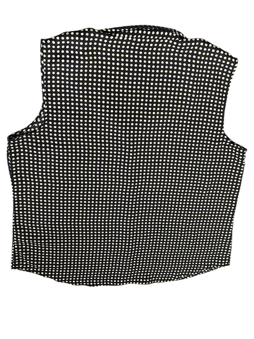 Size 16 Jones New York Womens Button Up Polka Dot Sleeveless Blouse Shirt