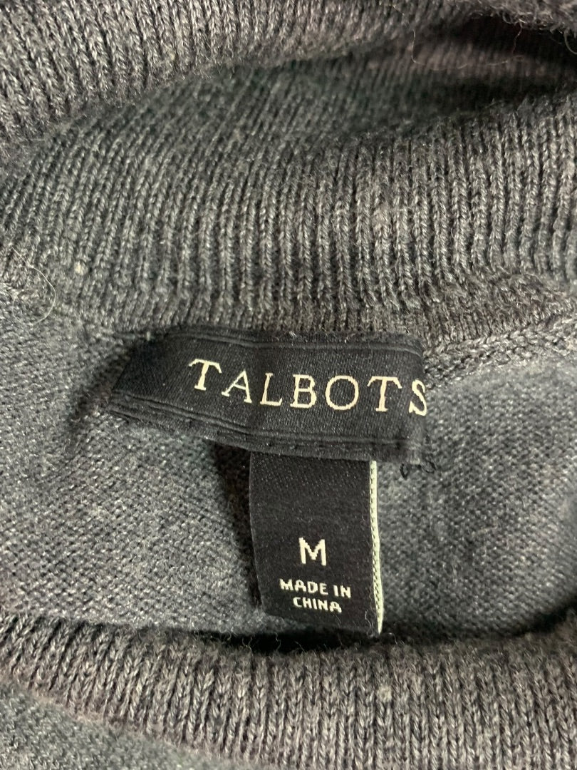 Medium Talbots Womens Gray Turtleneck Sweater Cotton Blend