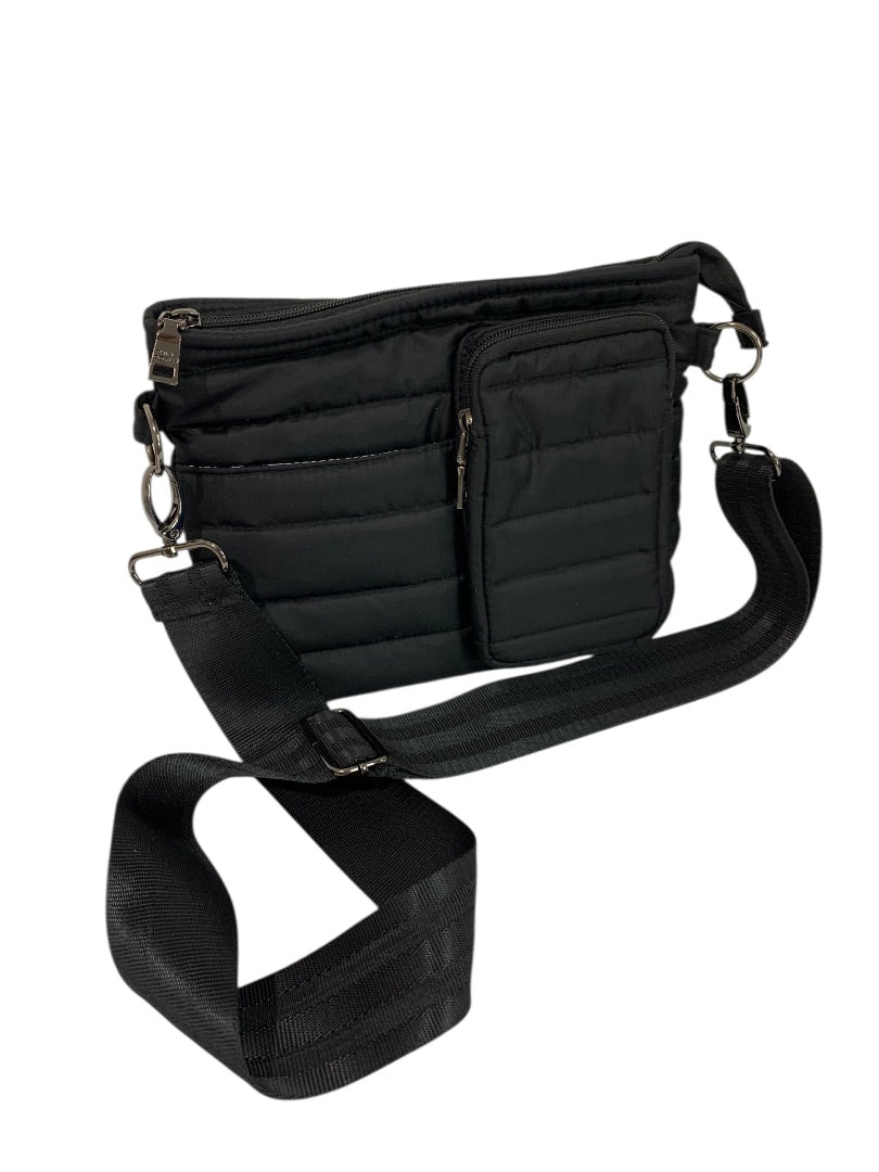 Think Rolyn Black Puffer Bag Crossbody Interchangeable Straps