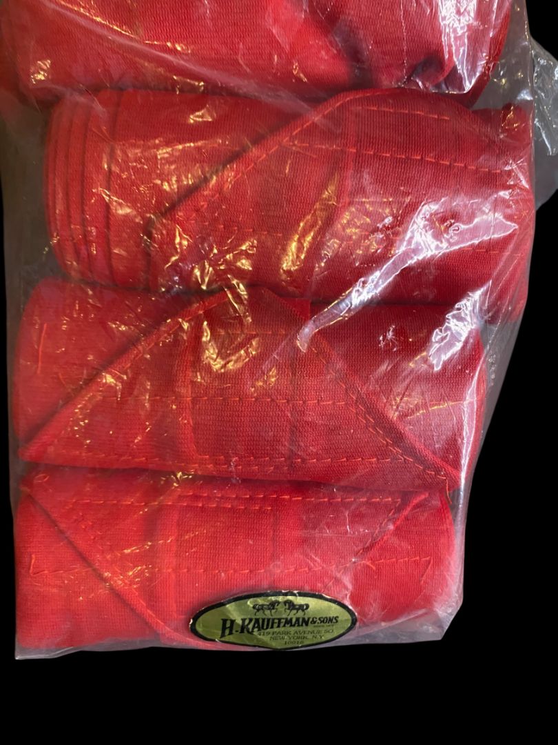Pack of 4 Horse Red Leg Wrap Bandage Style H. Kauffman Saddlery