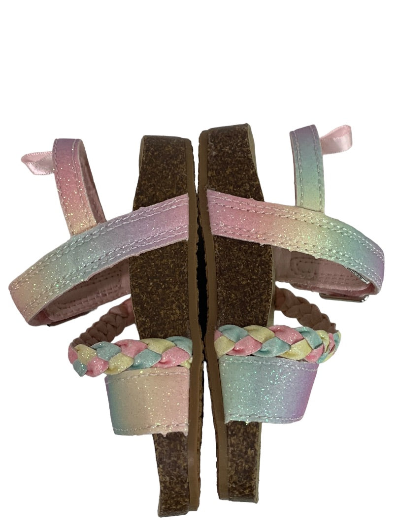 Size 6 Osh Kosh B'Gosh Faith Fashion Sandal Pastel Rainbow Glitter