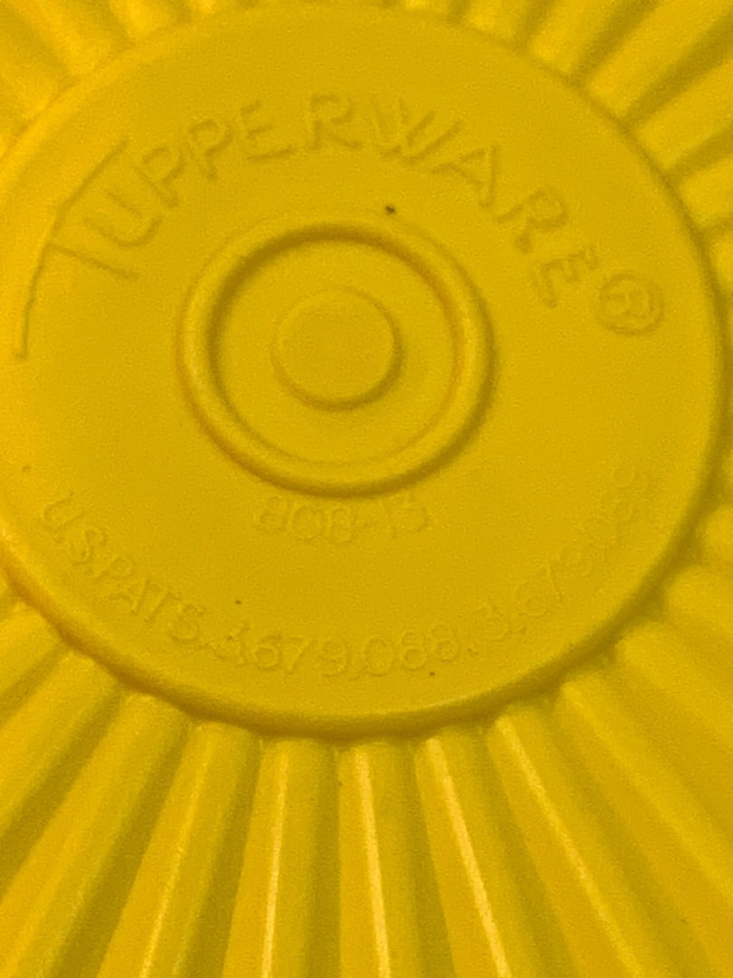Vintage Tupperware Yellow Canister 807-2 Starburst Lid 808-13 7.5"h x 6.5"d