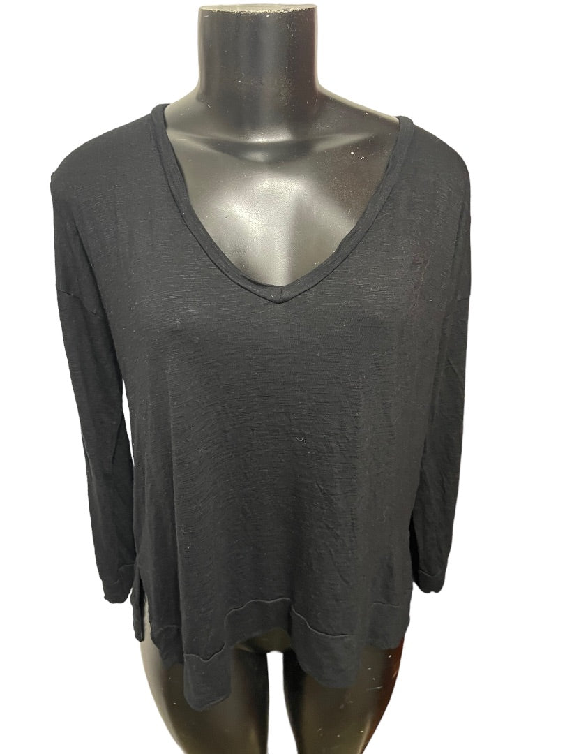 XS Madewell Long Sleeve V-Neck Oversize Womens Top Tshirt