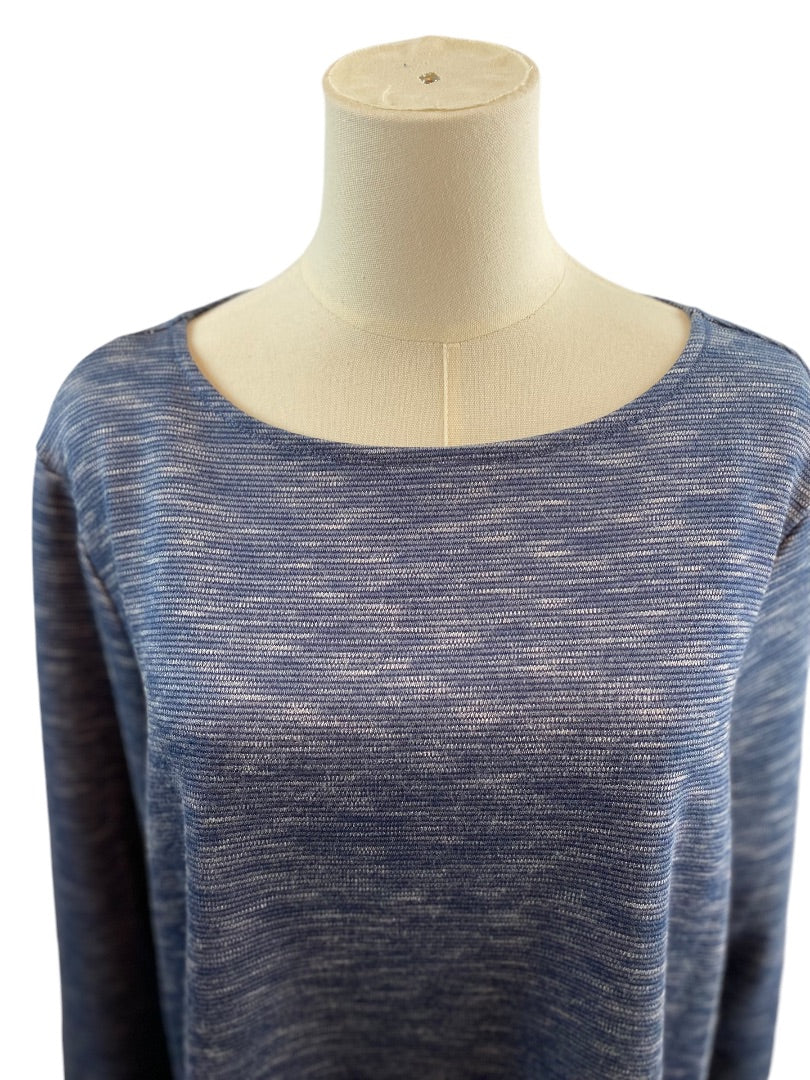 XL Weekends by Chico's Women's Blue Round Neck Casual Pullover Shirt