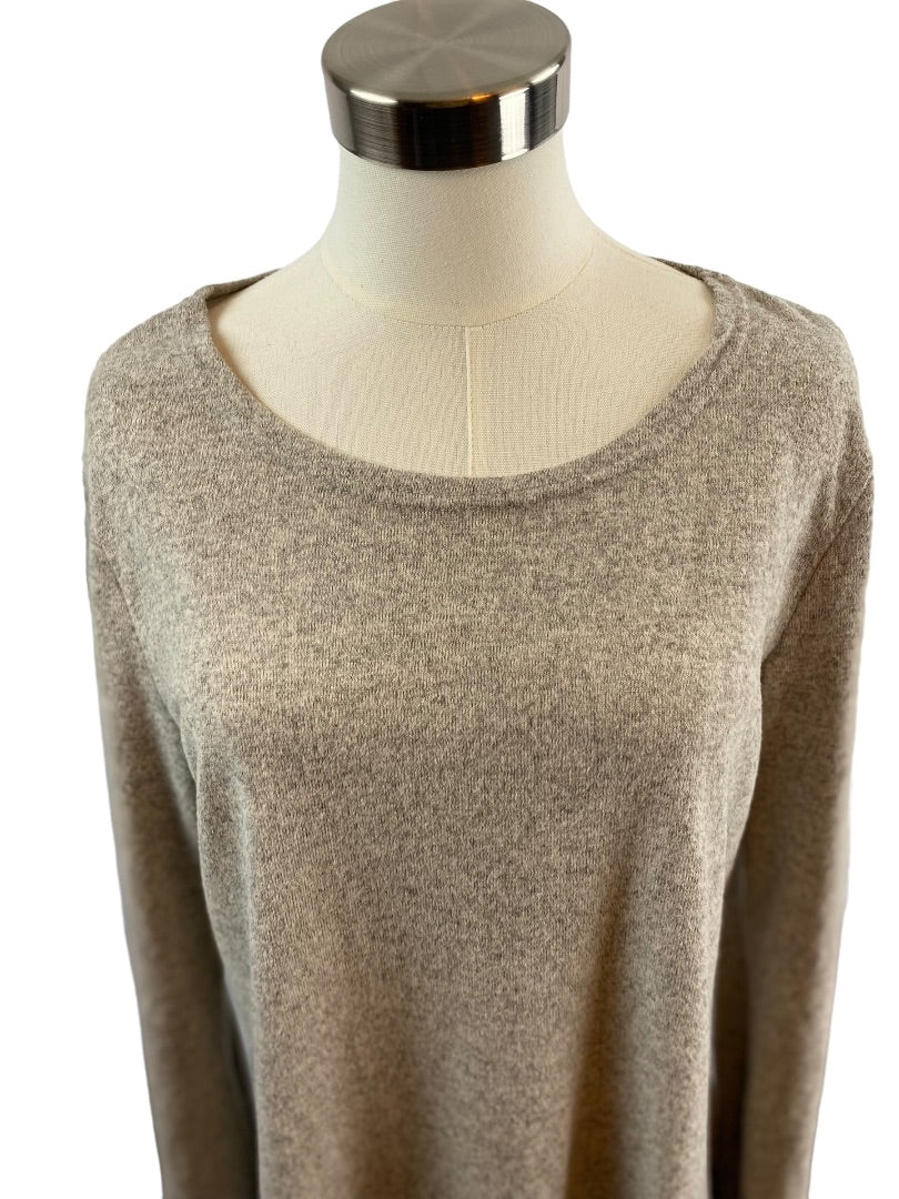 1XL Women's Pullover Tunic Sweater Heathered Gray Long Unbranded