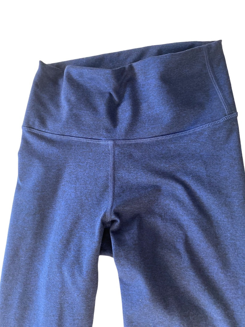 XS Womens Blue Black Leggings Athletic Wear 24" Inseam Crop Capri